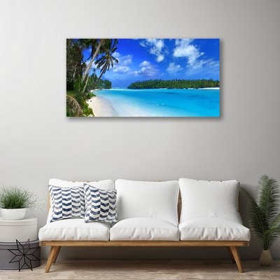 Canvas foto Palm beach sea