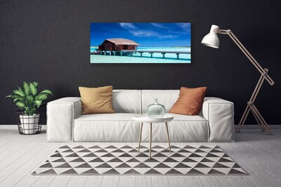 Canvas foto Sea beach house architecture