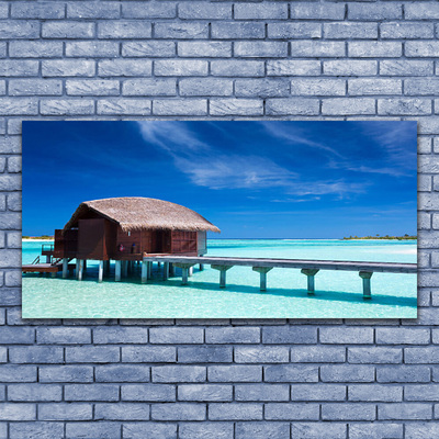 Canvas foto Sea beach house architecture