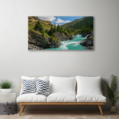 Canvas foto Bergen rivierlandschap
