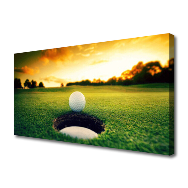 Canvas foto Golf ball grass nature