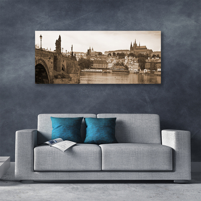 Canvas foto Praag landschap van de brug