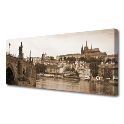 Canvas foto Praag landschap van de brug