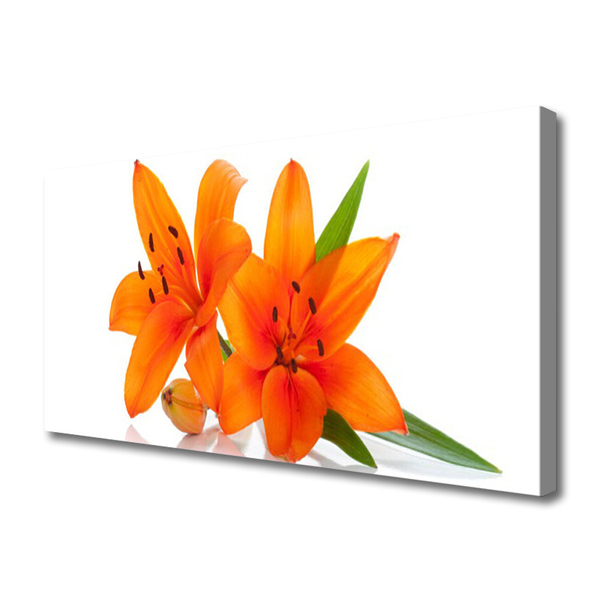 Canvas foto Oranje bloemen van de installatie