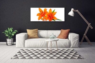 Canvas foto Oranje bloemen van de installatie