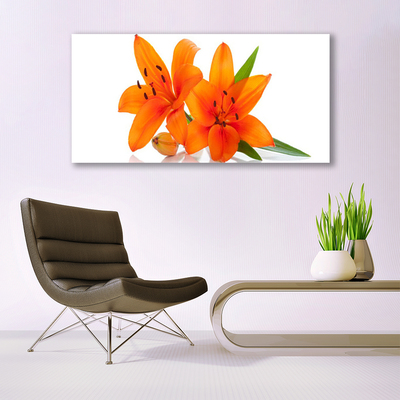 Canvas foto Oranje bloemen van de installatie