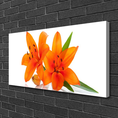 Canvas foto Oranje bloemen van de installatie