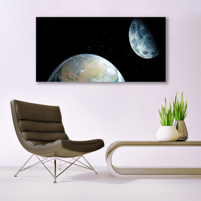Canvas foto Maan van de aarde space