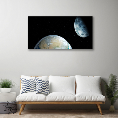 Canvas foto Maan van de aarde space