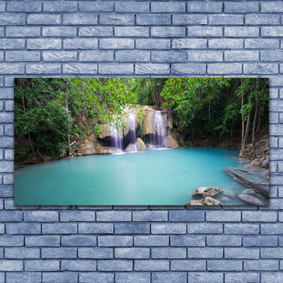 Canvas foto Waterval forest lake nature