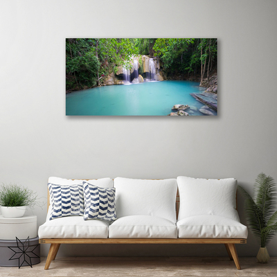 Canvas foto Waterval forest lake nature
