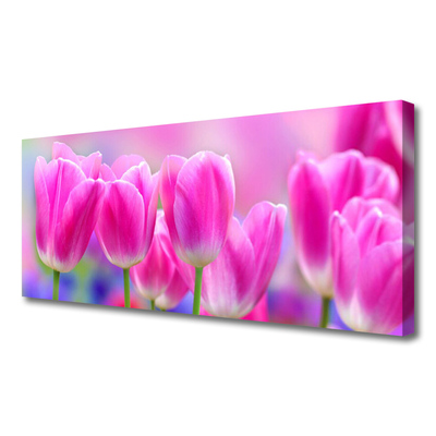 Canvas foto Tulpen op muur