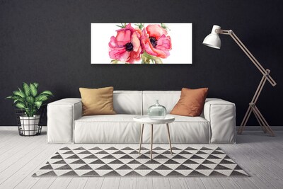 Canvas foto Waterverfbloemen