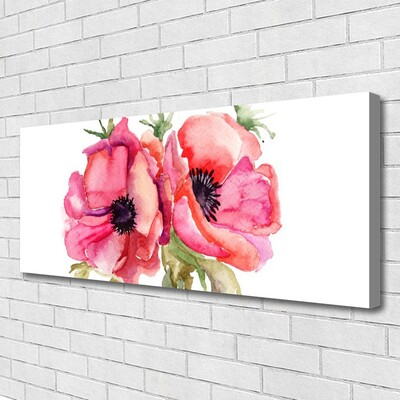 Canvas foto Waterverfbloemen