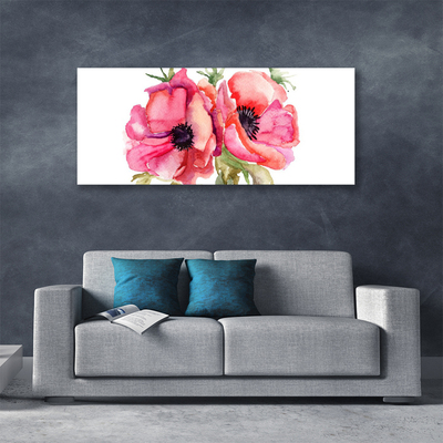 Canvas foto Waterverfbloemen