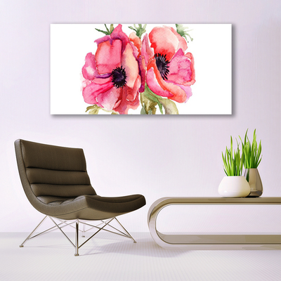 Canvas foto Waterverfbloemen