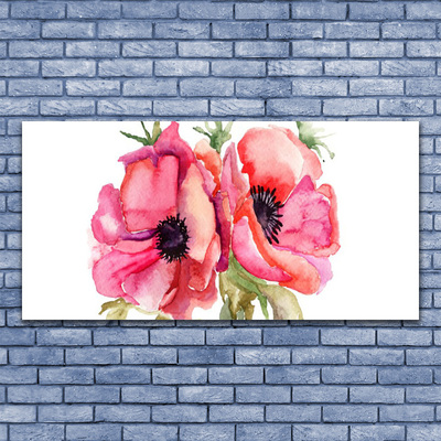 Canvas foto Waterverfbloemen