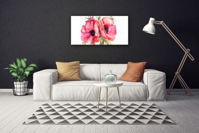 Canvas foto Waterverfbloemen