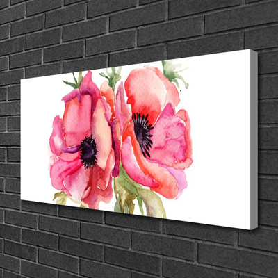 Canvas foto Waterverfbloemen