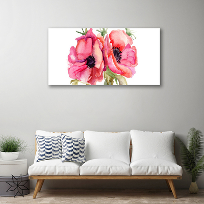 Canvas foto Waterverfbloemen