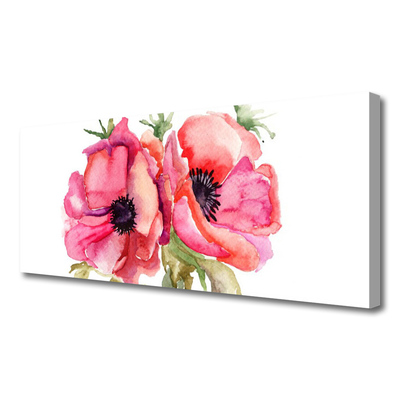 Canvas foto Waterverfbloemen