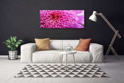 Canvas foto Bloem op muur