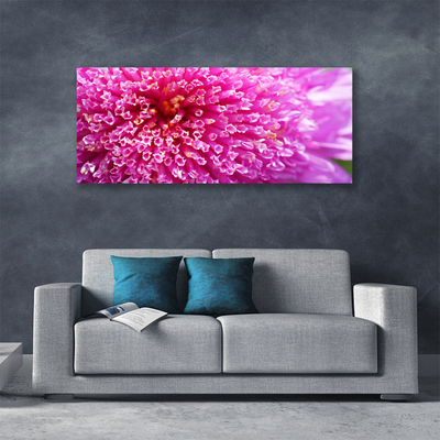 Canvas foto Bloem op muur