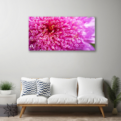 Canvas foto Bloem op muur