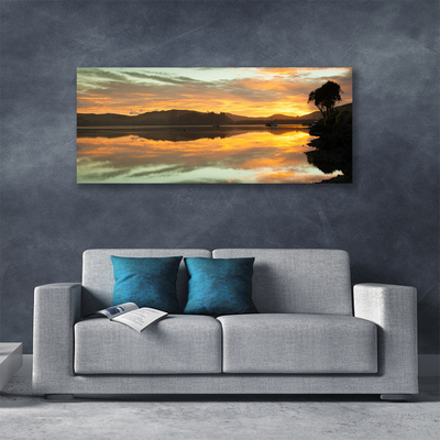 Canvas foto Water sky mountain landscape