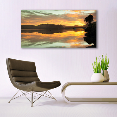 Canvas foto Water sky mountain landscape