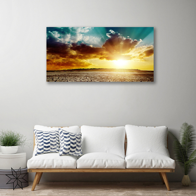 Canvas foto Zon landschap van de woestijn