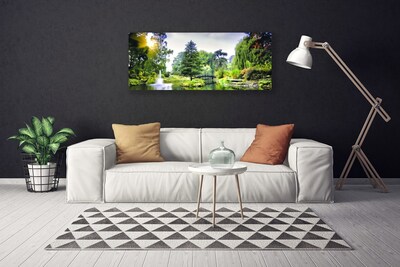 Canvas foto Nature zon bos waterval