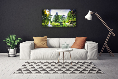 Canvas foto Nature zon bos waterval
