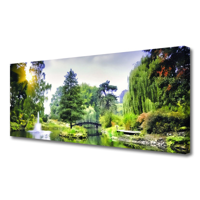 Canvas foto Nature zon bos waterval