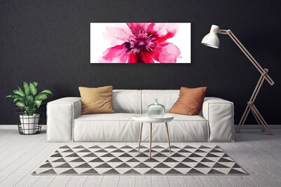 Canvas foto Bloem op muur