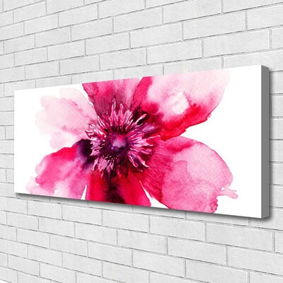 Canvas foto Bloem op muur