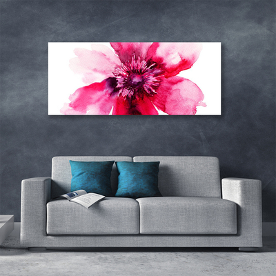 Canvas foto Bloem op muur