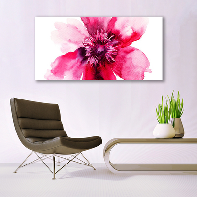 Canvas foto Bloem op muur