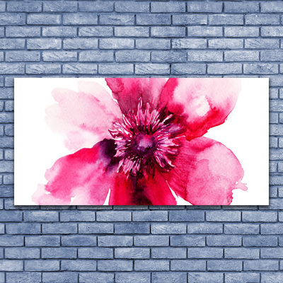 Canvas foto Bloem op muur