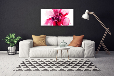 Canvas foto Bloem op muur