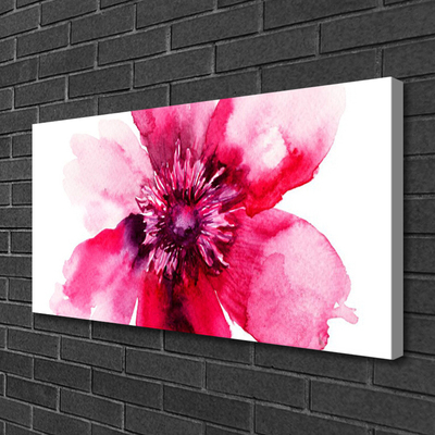 Canvas foto Bloem op muur