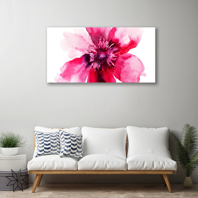 Canvas foto Bloem op muur