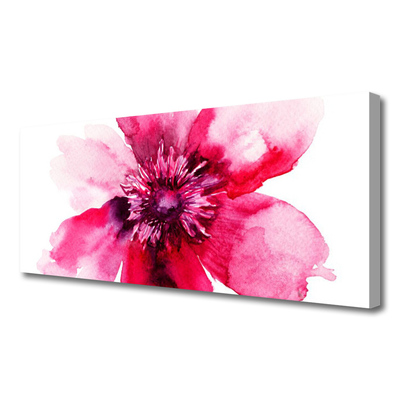 Canvas foto Bloem op muur