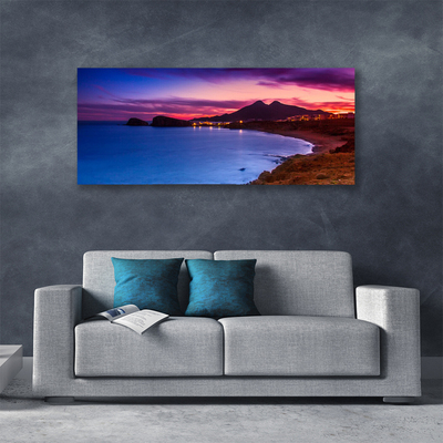 Canvas foto Sea beach mountain landscape