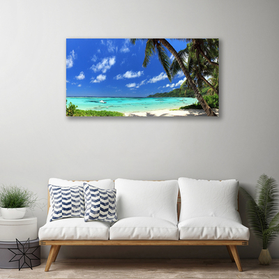 Canvas foto Palm tree sea landscape