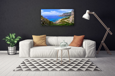 Canvas foto Sea beach mountain landscape