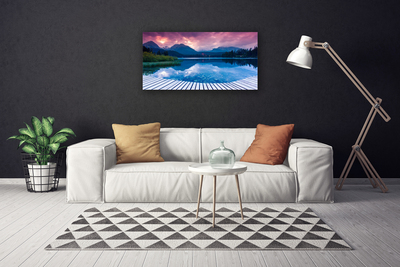 Canvas foto Mountain lake landscape