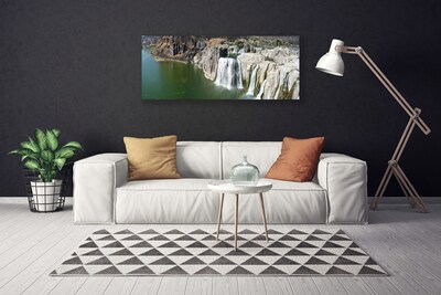 Canvas foto Waterfall lake landscape