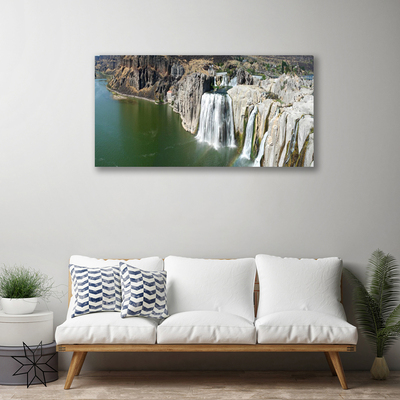 Canvas foto Waterfall lake landscape