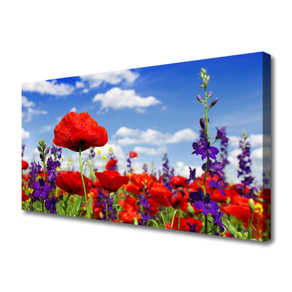 Canvas foto Flowers on the wall